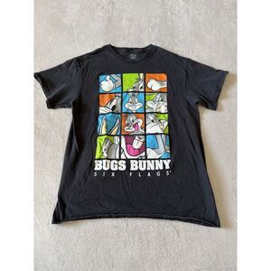 Bugs Bunny Shirt Mens Medium Black‎ Crew Neck Short Sleeve Graphic Stretch